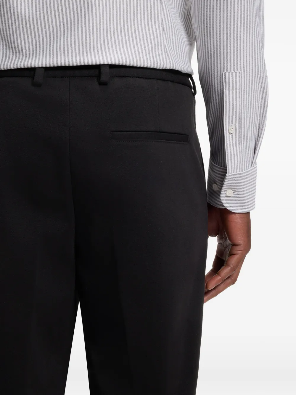 BOSS Broek met riemlussen Zwart