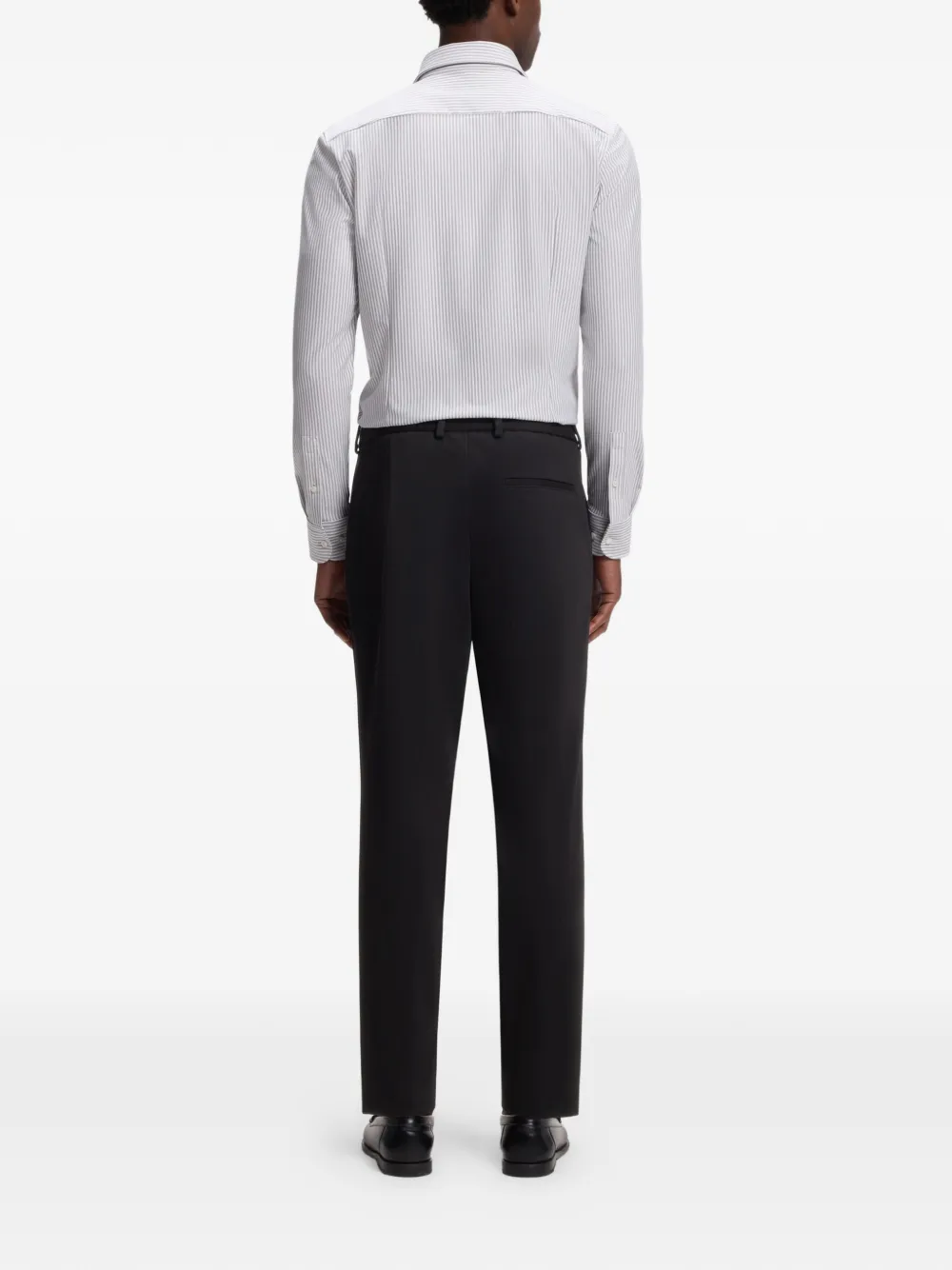 BOSS Broek met riemlussen Zwart