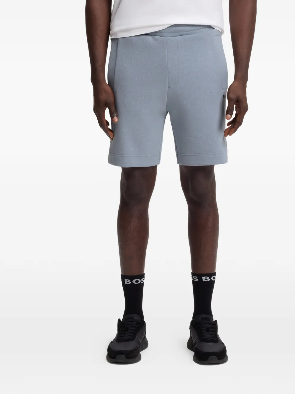 BOSS Trainingsshorts met geborduurd logo Blauw