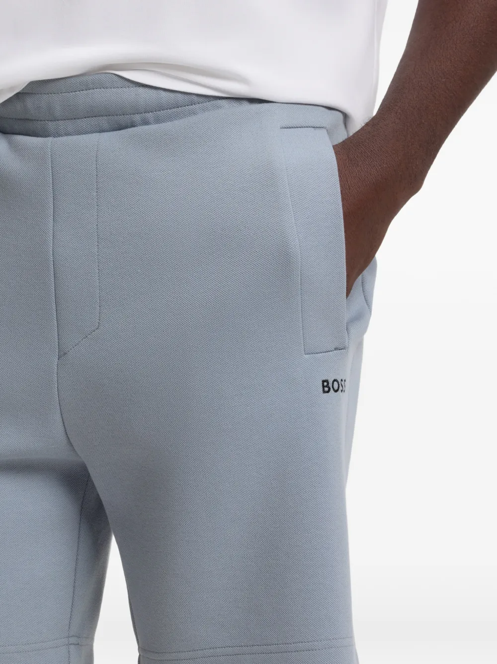 BOSS Trainingsshorts met geborduurd logo Blauw