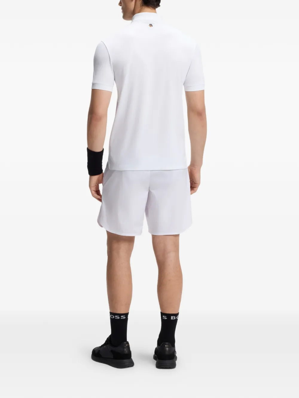BOSS Poloshirt met logoprint Wit