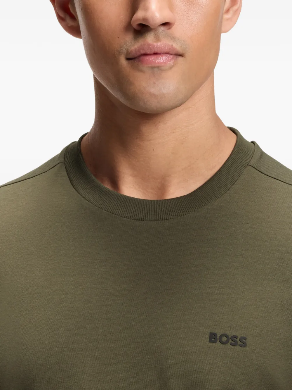 BOSS T-shirt met logoprint Groen