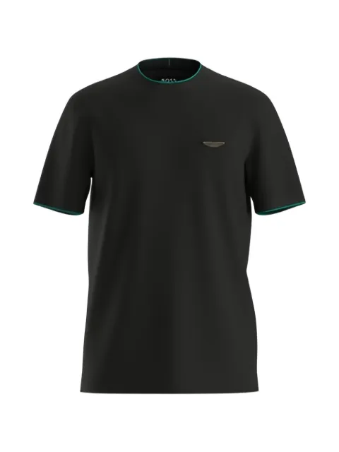 BOSS logo-plaque tipped T-shirt