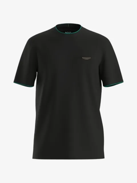 BOSS logo-plaque tipped T-shirt