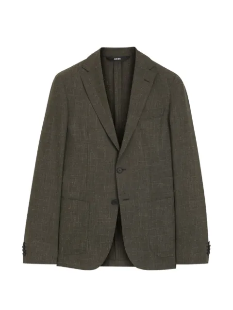 BOSS slim-fit jacket in virgin wool and linen