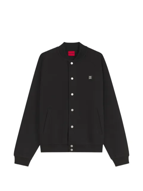 HUGO Interlock-jersey bomber jacket with stacked-logo trim