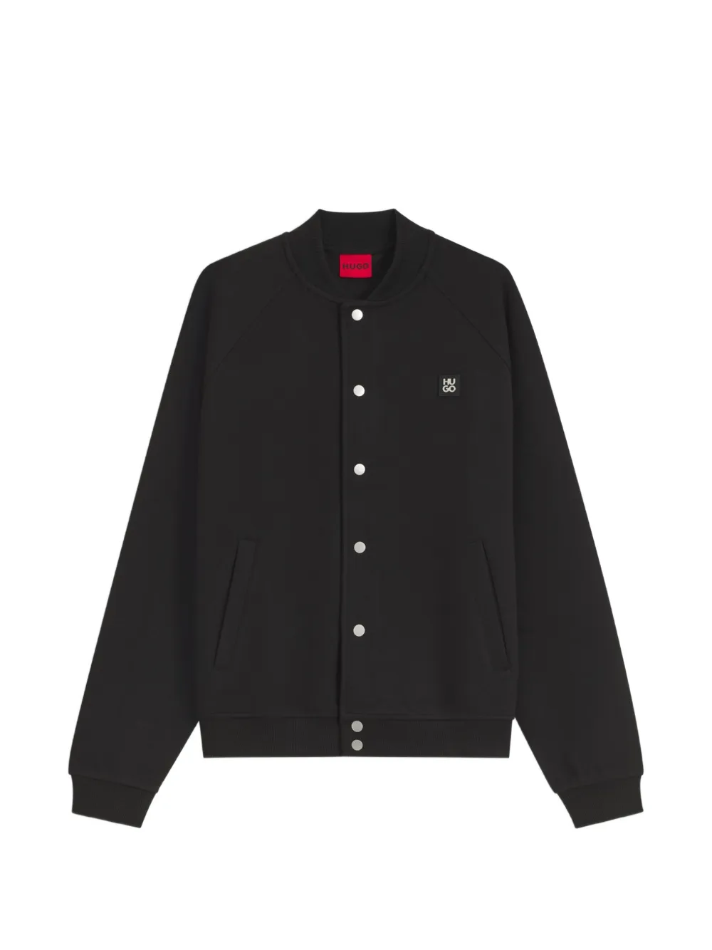 HUGO Interlock-jersey bomber jacket with stacked-logo trim