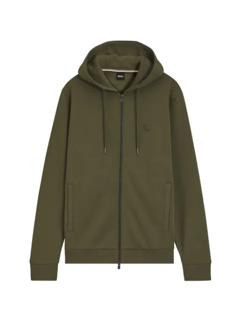 BOSS hoodie con cierre y monograma Double B