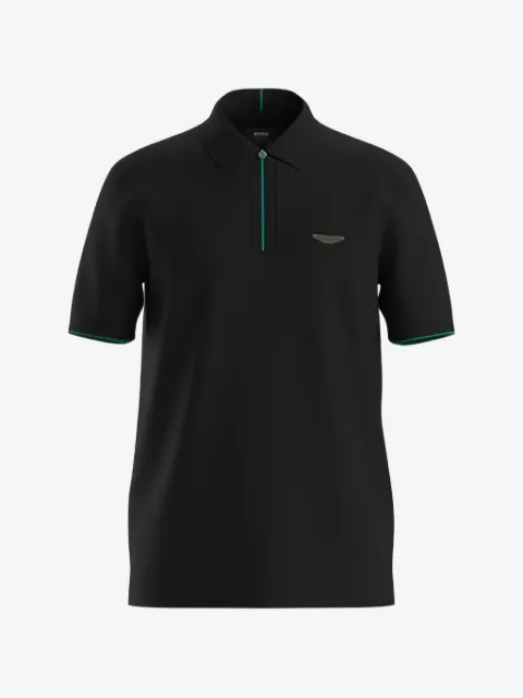 BOSS logo-patch tipped polo shirt