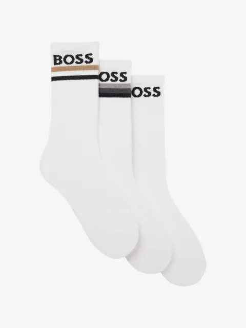 BOSS 3-pack randiga strumpor med logotyp
