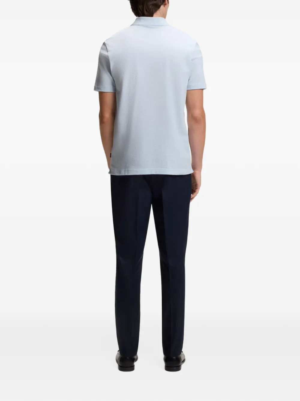 BOSS Poloshirt met jacquard Blauw