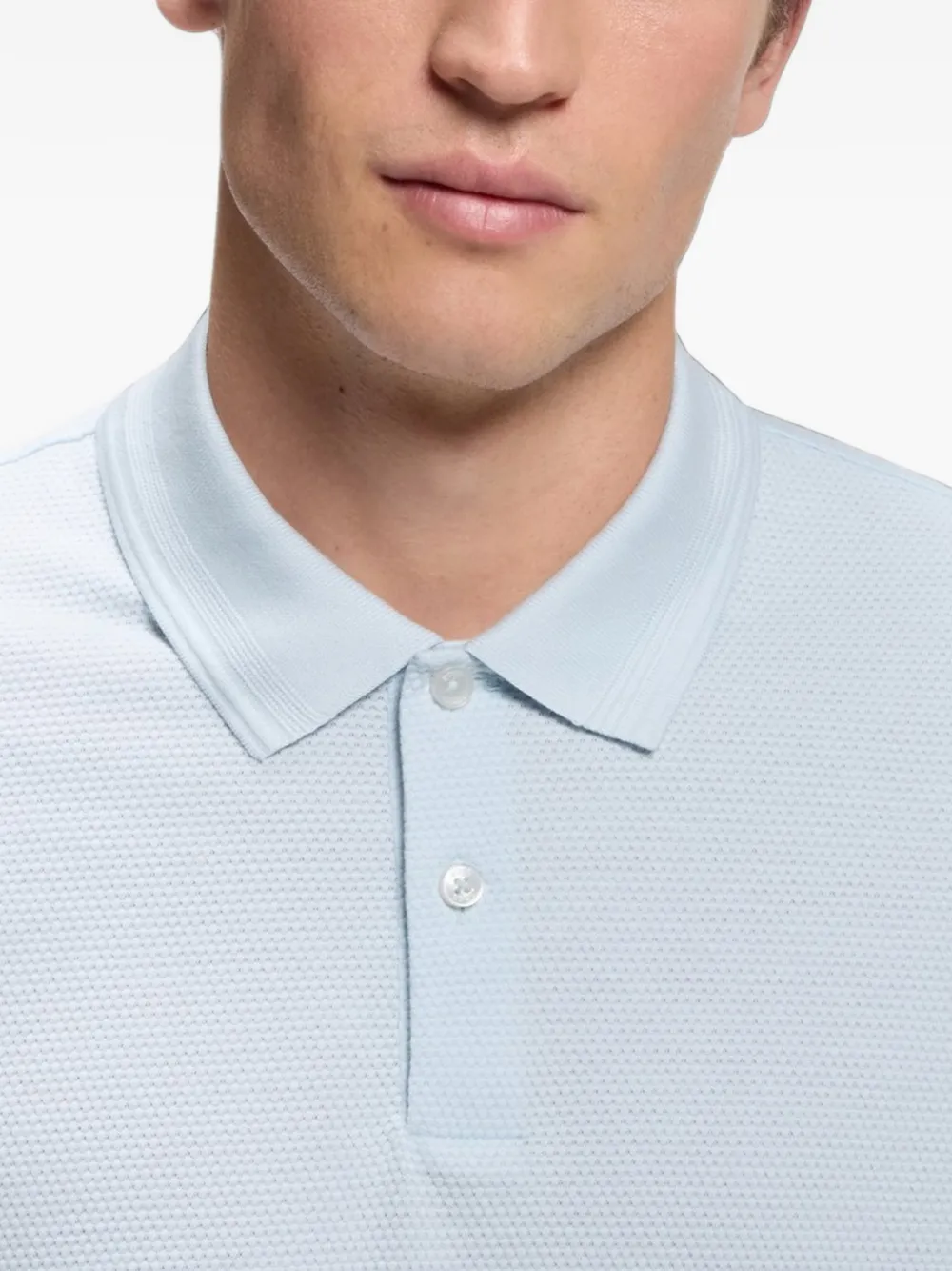 BOSS Poloshirt met jacquard Blauw