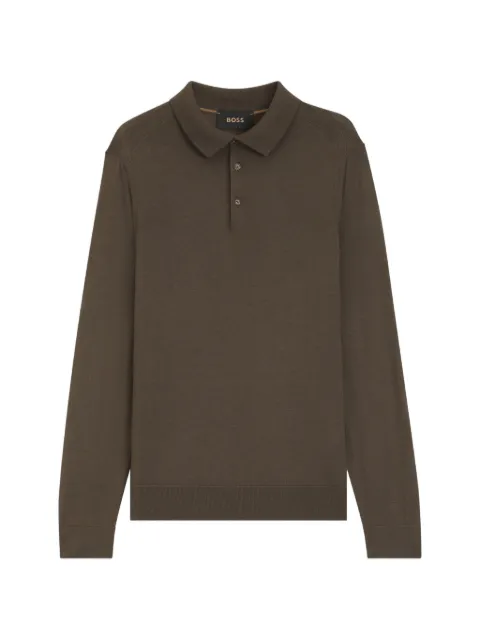 BOSS playera tipo polo manga larga