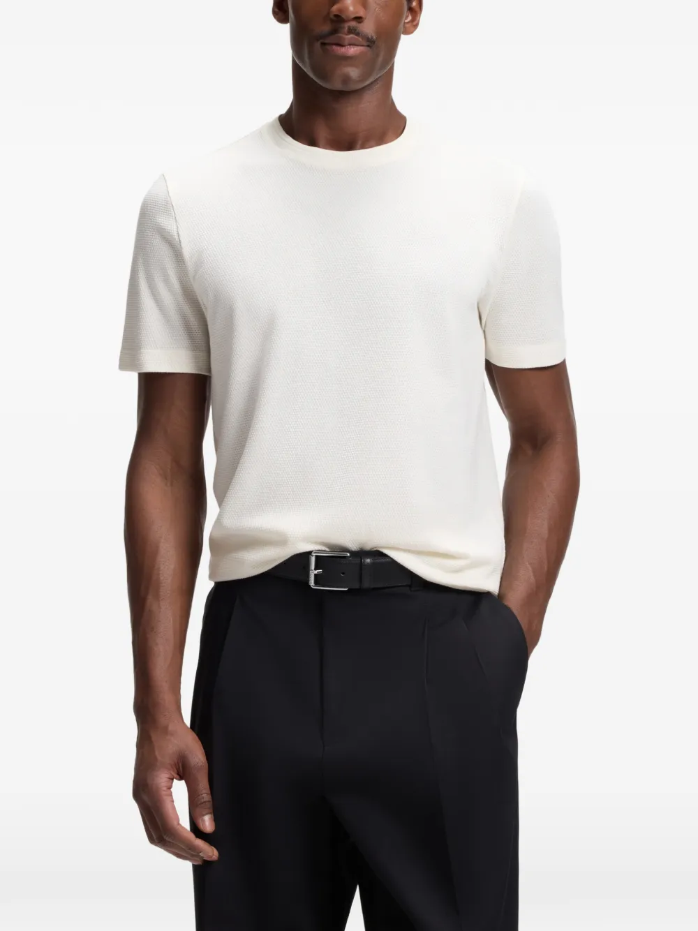 BOSS T-shirt met ronde hals Beige