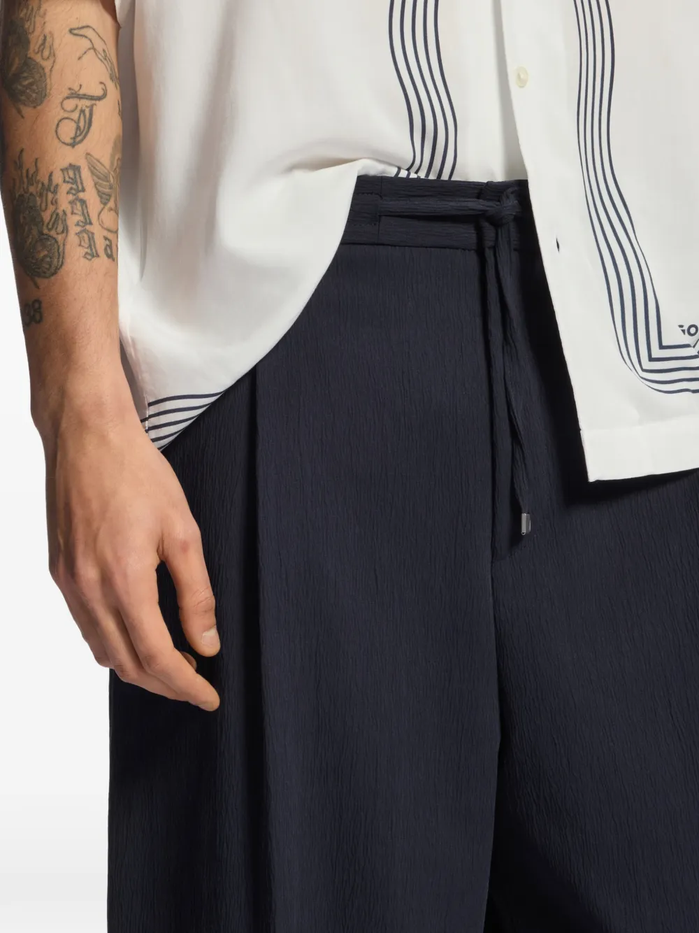 HUGO Plooibroek met trekkoord Blauw
