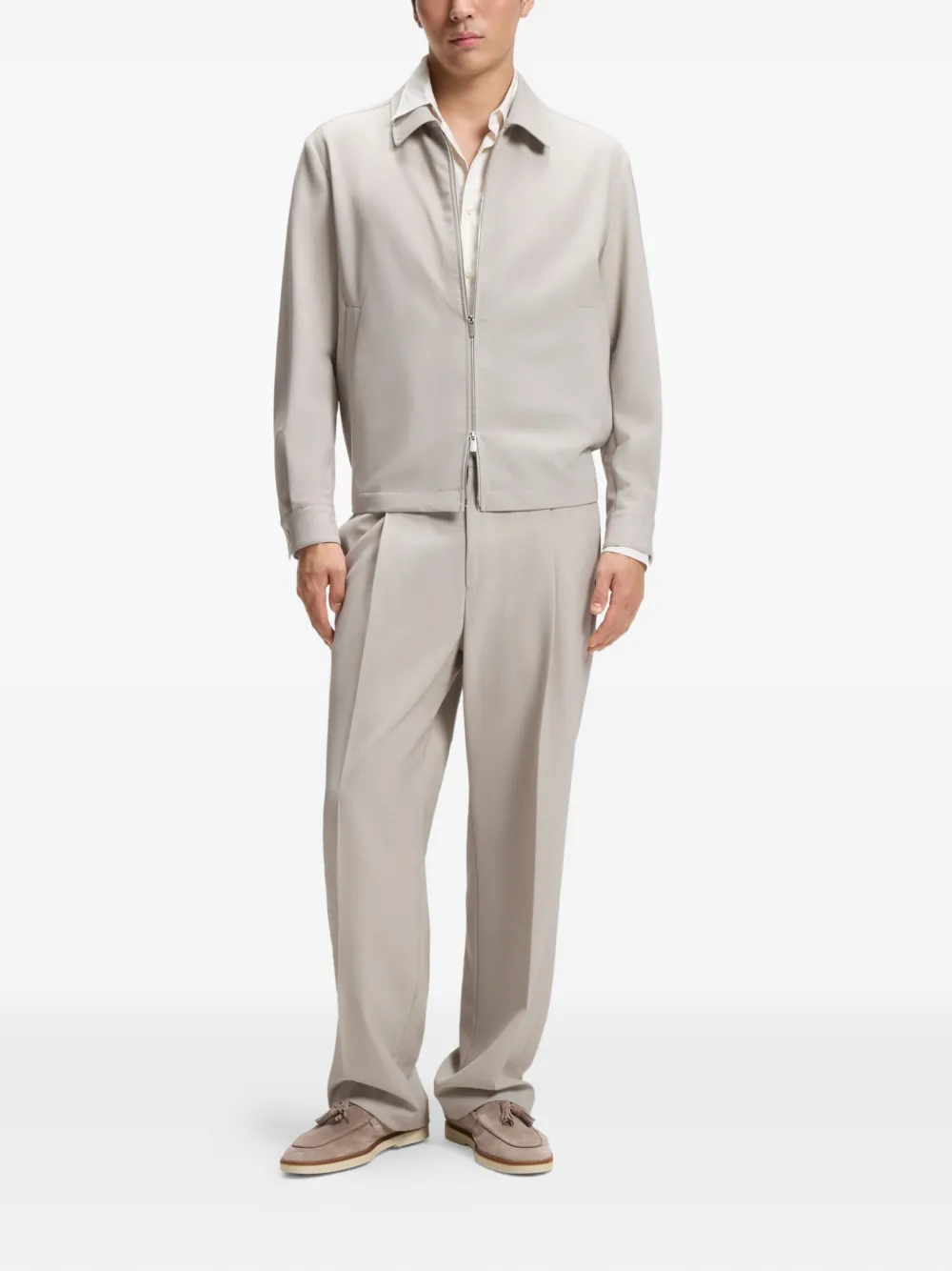 BOSS Plooibroek Beige