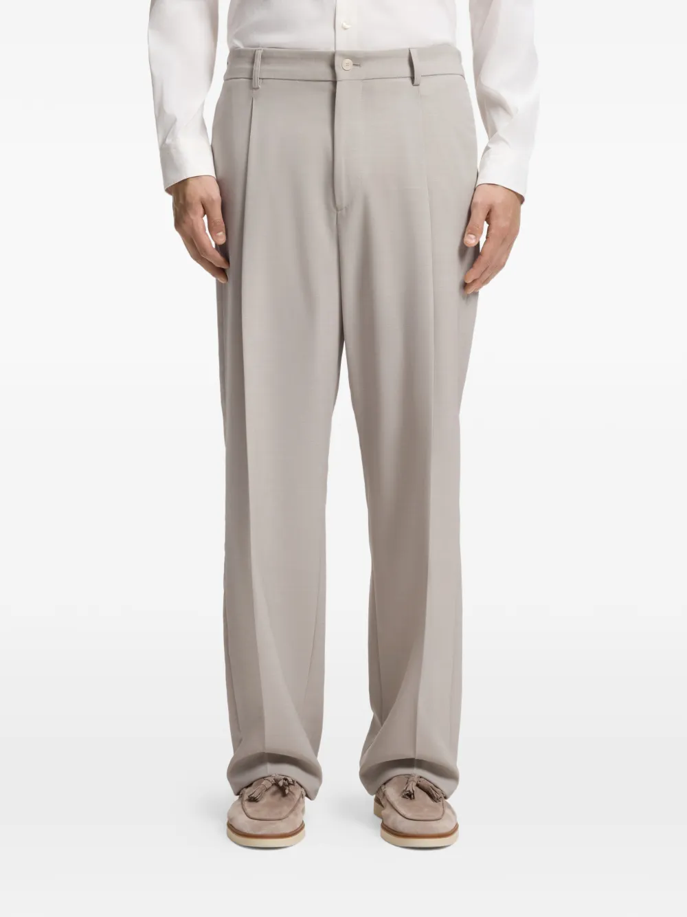 BOSS Plooibroek Beige