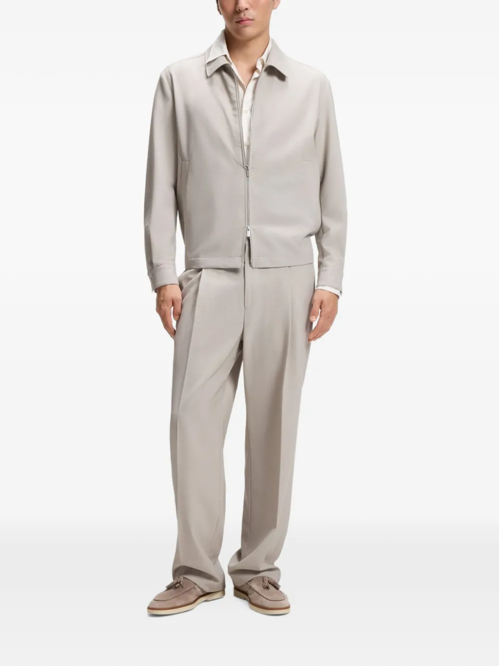 BOSS Plooibroek Beige