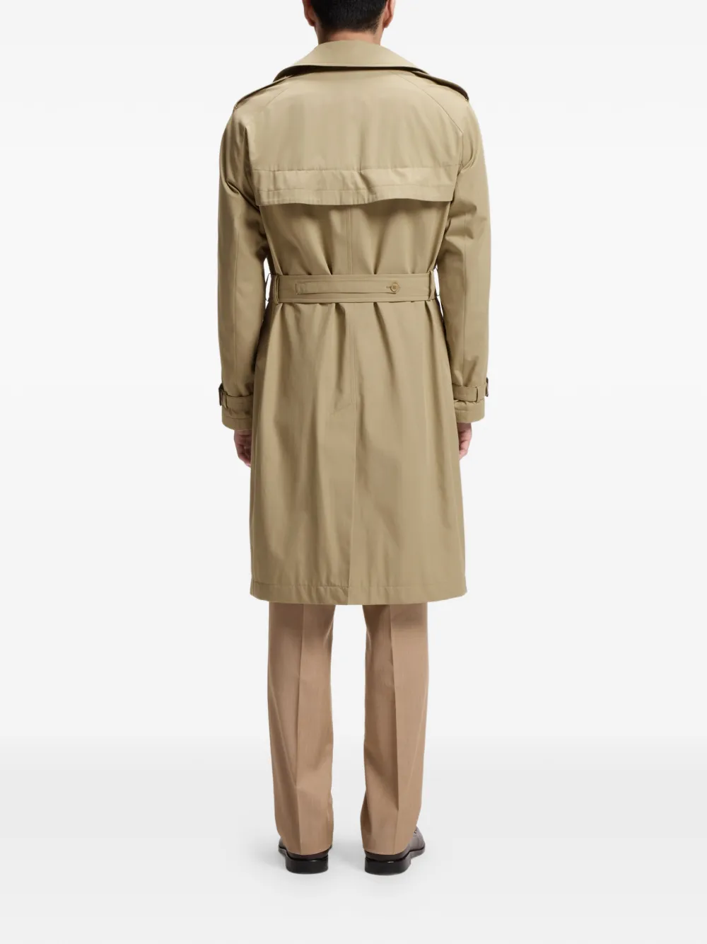 BOSS Trenchcoat met dubbele rij knopen Beige