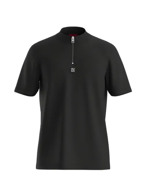 HUGO Camiseta com zíper e patch de logo
