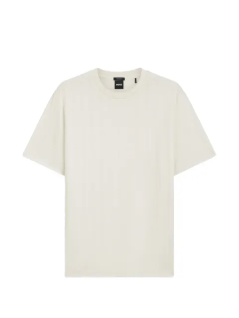 BOSS regular-fit T-shirt in cotton with raised jacquard structure