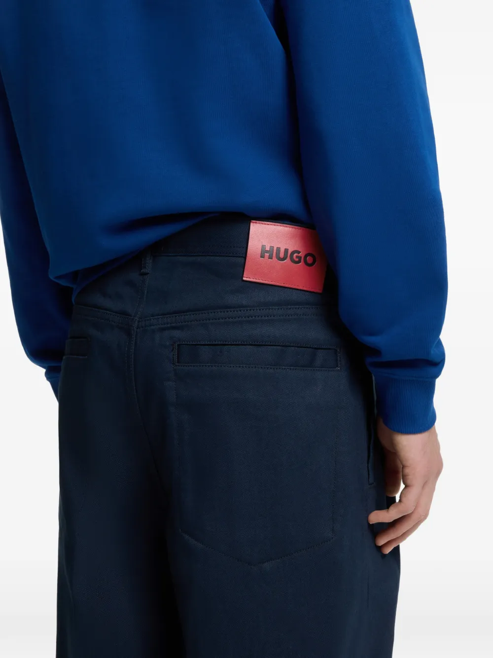 HUGO Broek met riemlussen Blauw