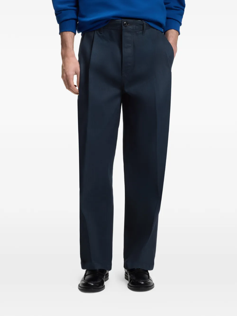 HUGO Broek met riemlussen Blauw