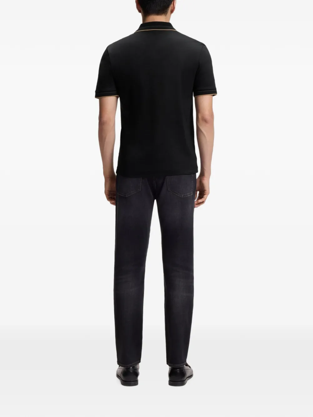 BOSS Katoenen poloshirt Zwart
