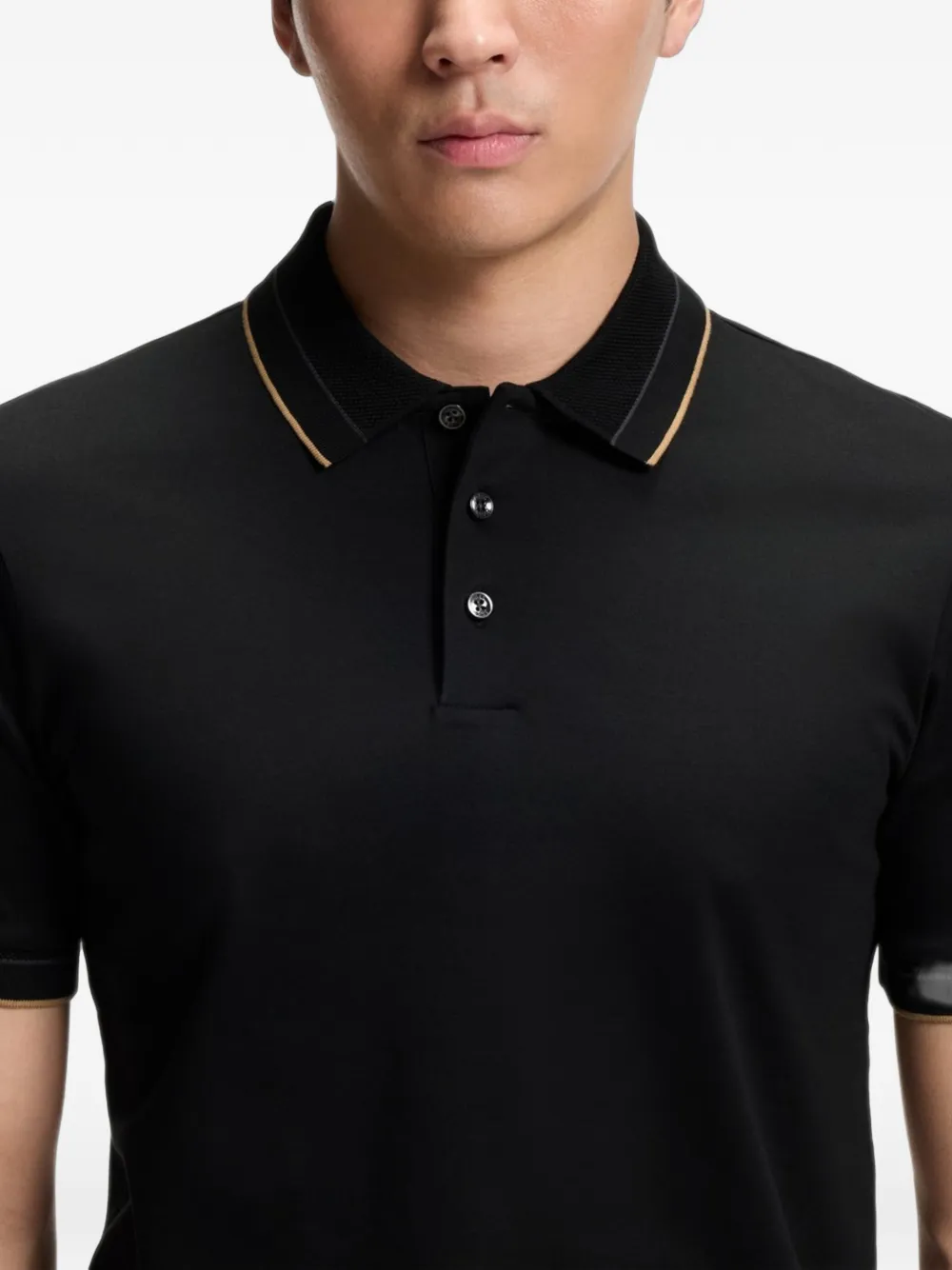 BOSS Katoenen poloshirt Zwart