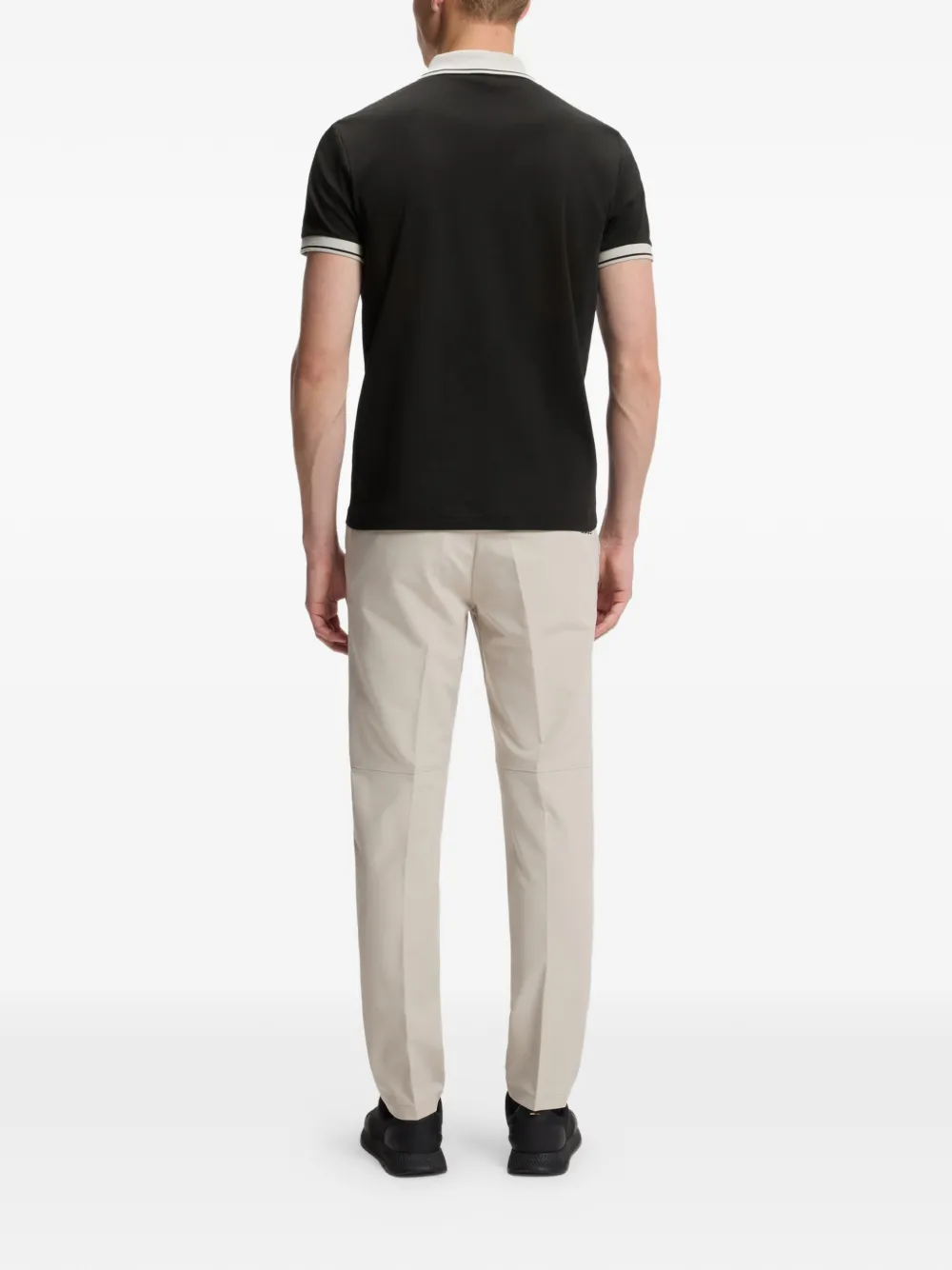 BOSS Poloshirt met afwerking Zwart