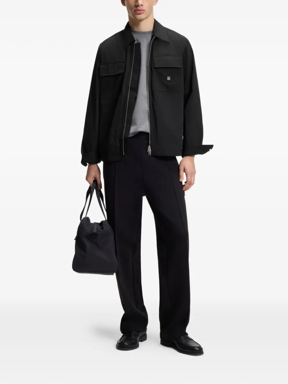 HUGO Oversized jack met rits Zwart