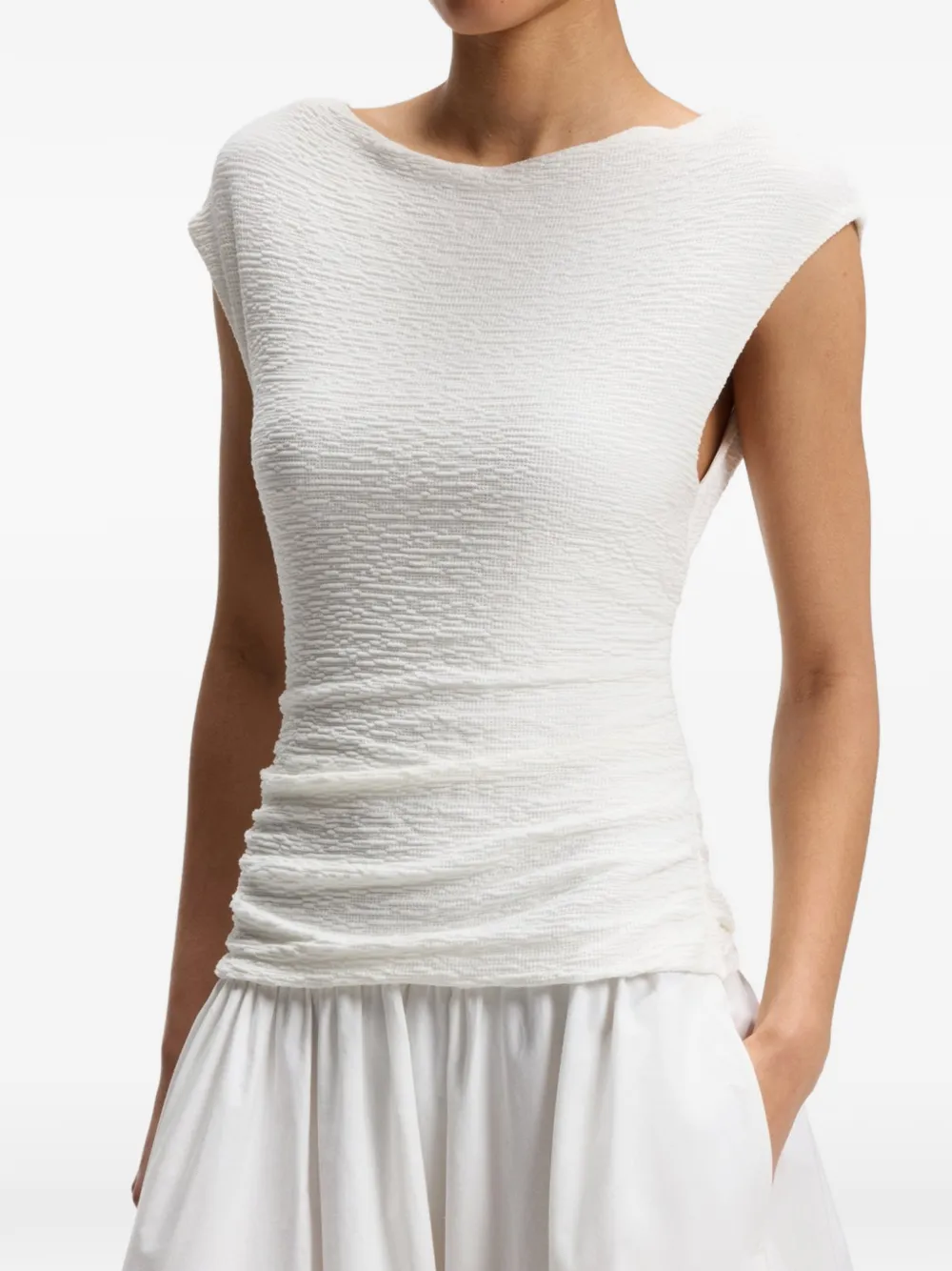 BOSS Midi-jurk met ruches Wit