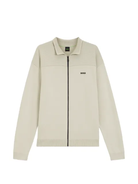 BOSS Cardigan com zíper