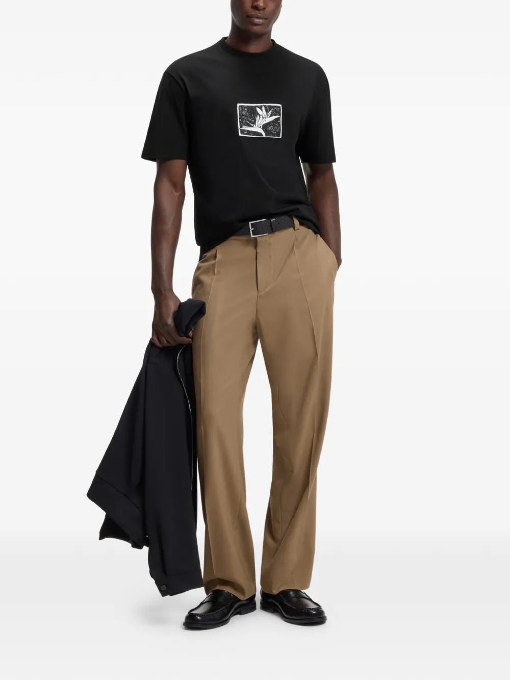 HUGO T-shirt met grafische print Zwart