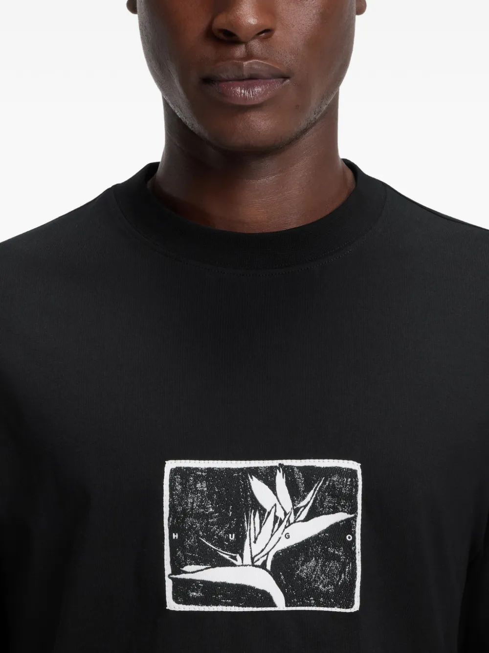 HUGO T-shirt met grafische print Zwart