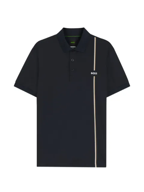 BOSS playera tipo polo manga corta con rayas estampadas