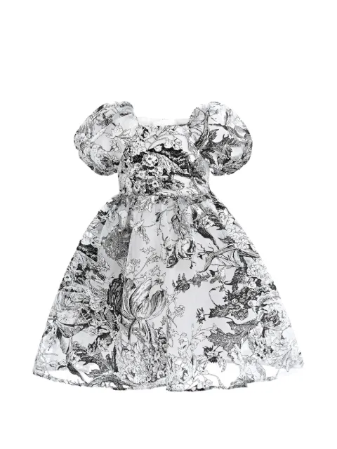 Sweet Cactus floral-print puff-sleeve dress