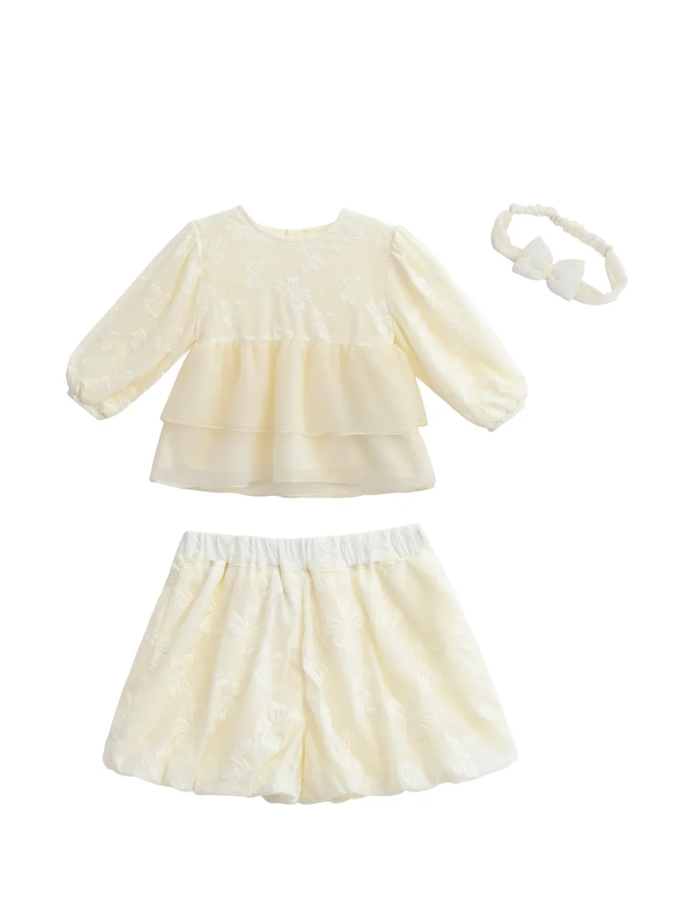 Sweet Cactus embroidered babygrow set - Nude