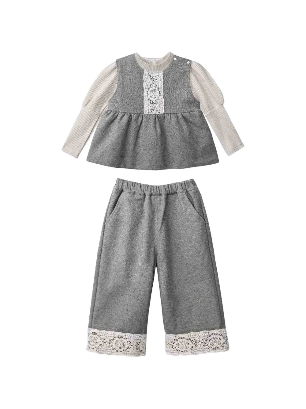 Sweet Cactus Babies' Lace-trimmed Trousers Set (set Of Three) In Multi