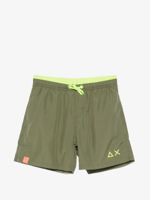 SUN68 KIDS logo-print drawstring swim shorts
