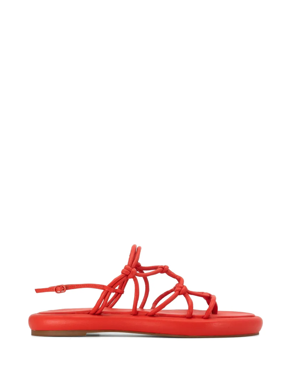Studio Amelia Strappy Leather Sandals In Red
