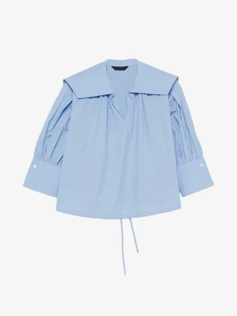 Juun.J blusa con cuello marinero y cordones