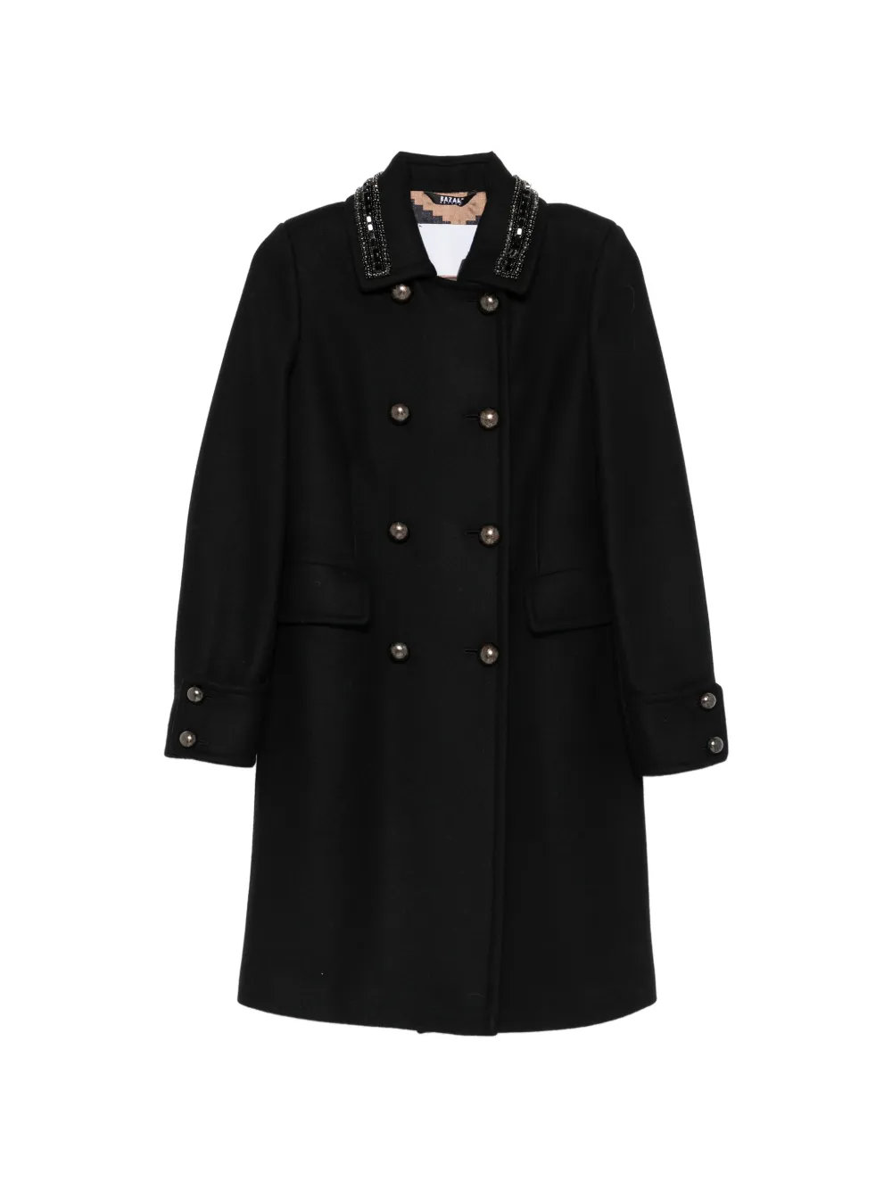 Bazar Deluxe bead-embellished double-breasted coat - Nero