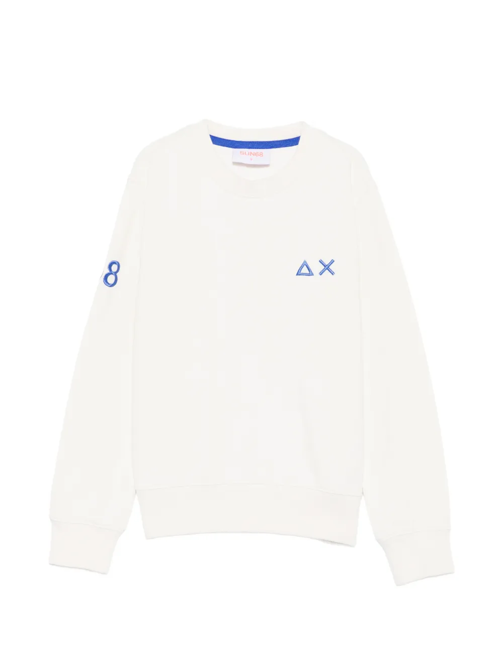 Sun 68 Sweatshirt Mit Logo-stickerei In White