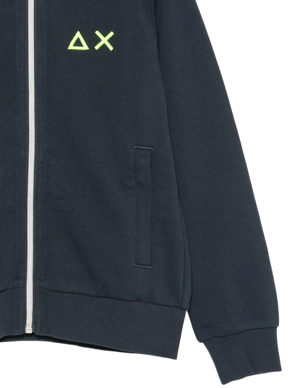 SUN68 KIDS Hoodie met geborduurd logo en rits Blauw