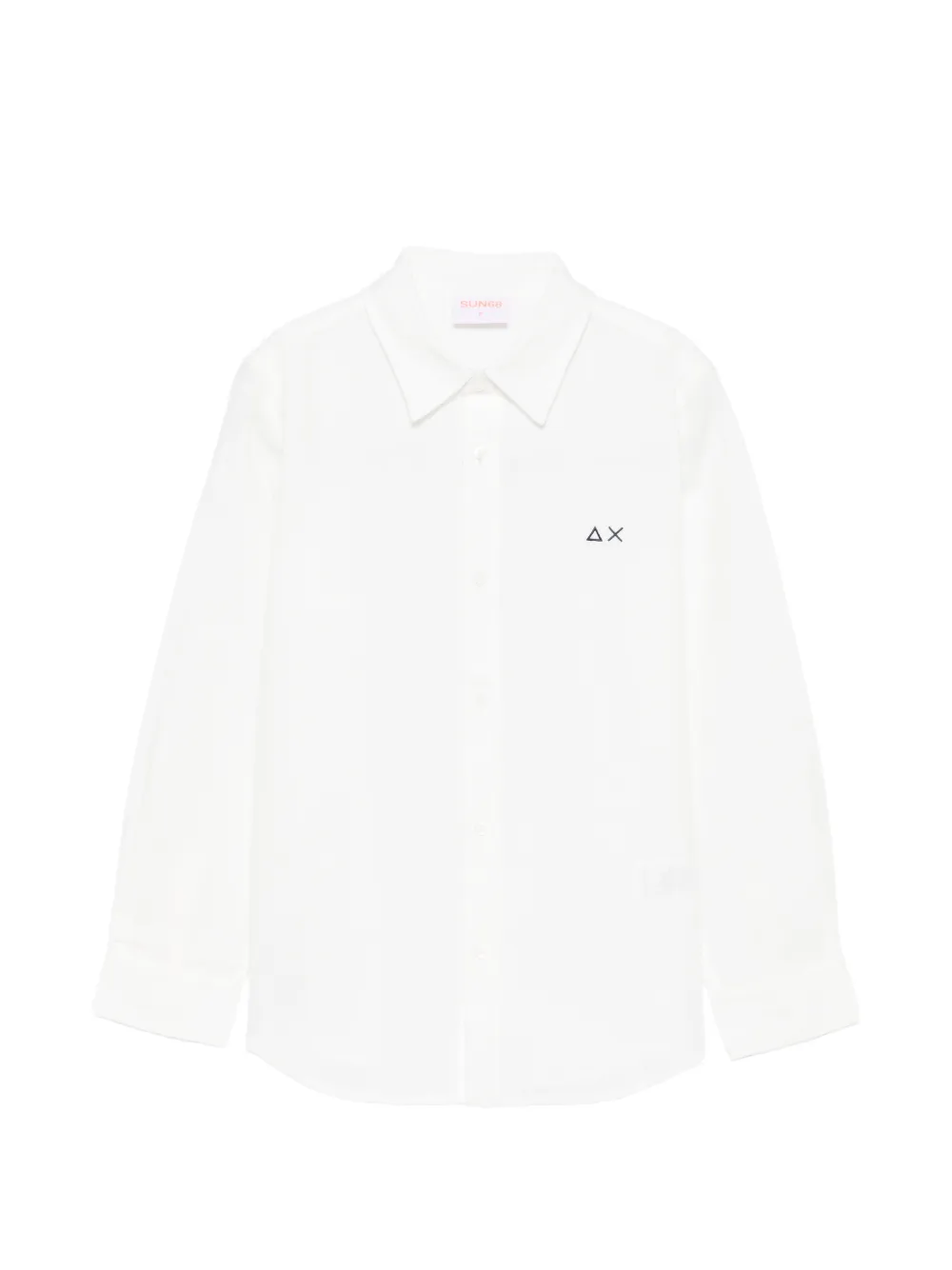 SUN68 KIDS embroidered-logo shirt - Bianco