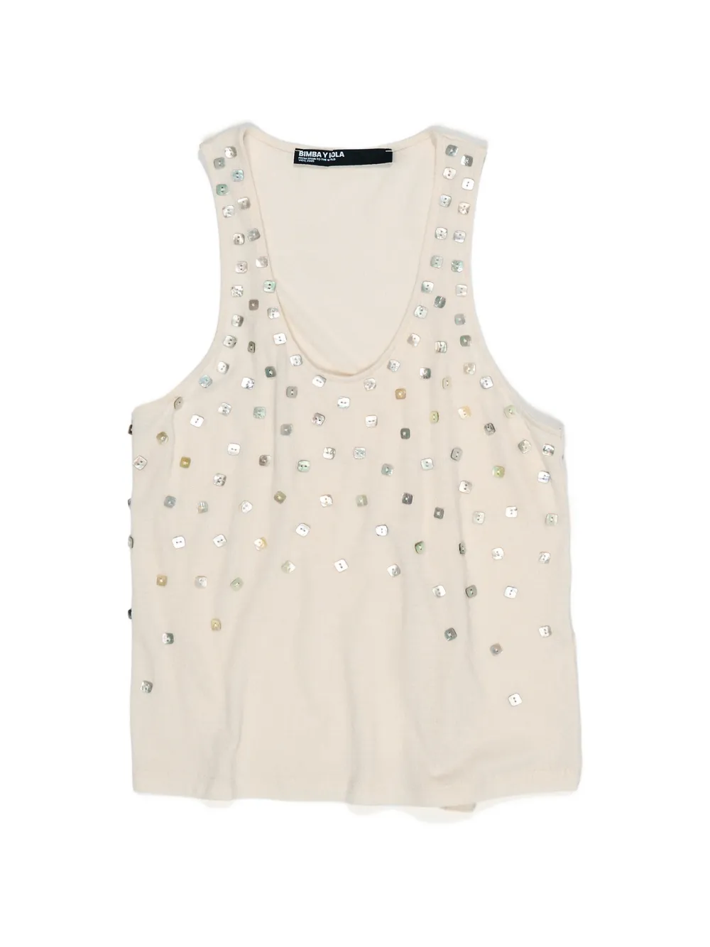 Bimba y Lola button-embellished scoop-neck top - Toni neutri