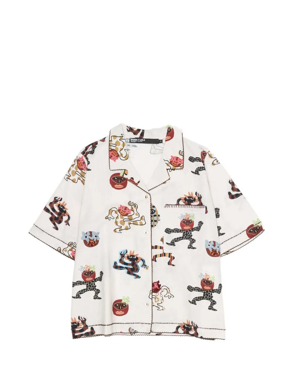Bimba y Lola graphic-print cotton shirt - Weiß