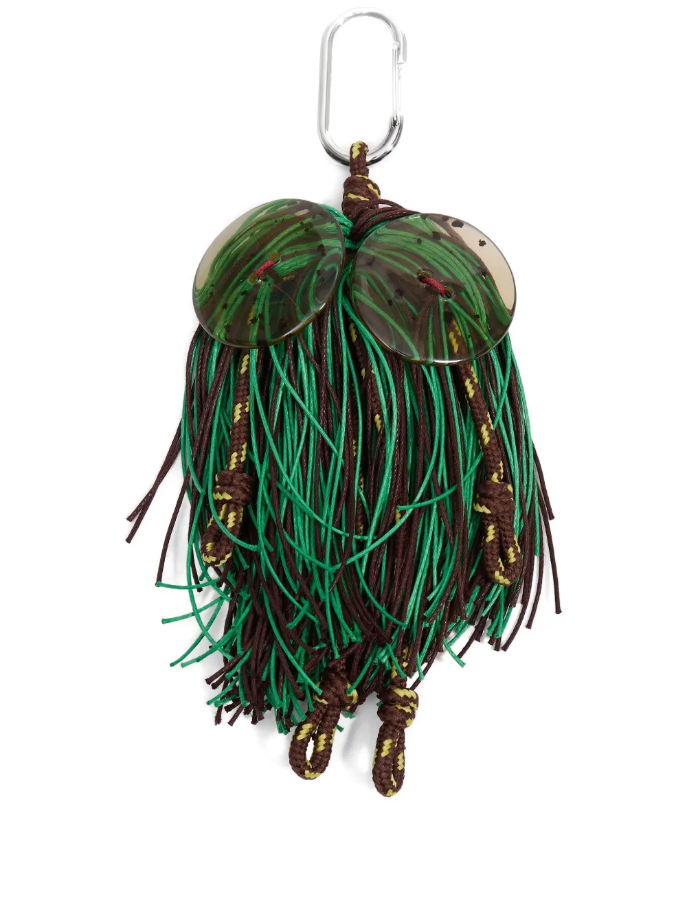 Bimba y Lola button-embellished fringed keyring - Verde