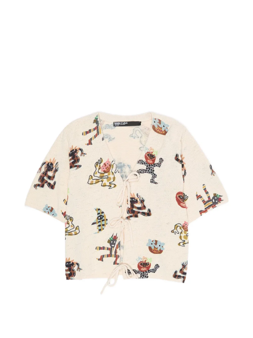 Bimba y Lola Samba short-sleeved cardigan - Toni neutri